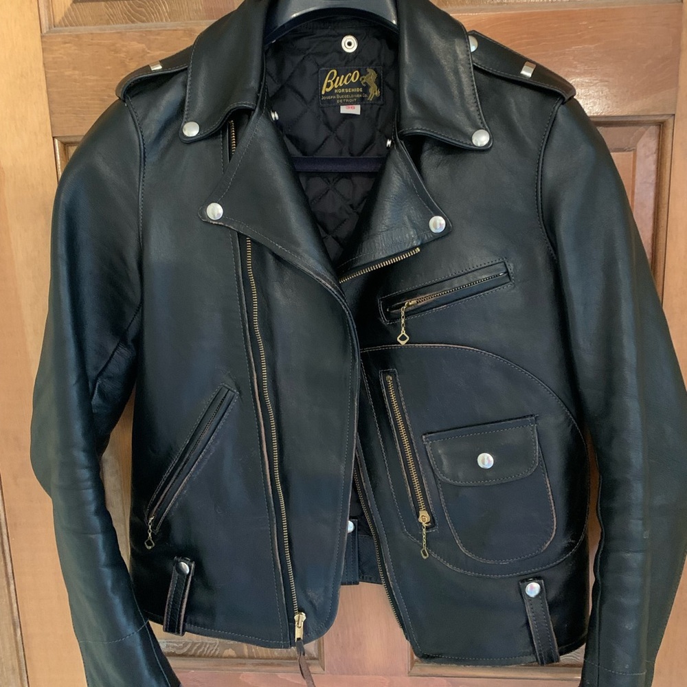 Buco J24 horsehide leather motorcycle jacket.